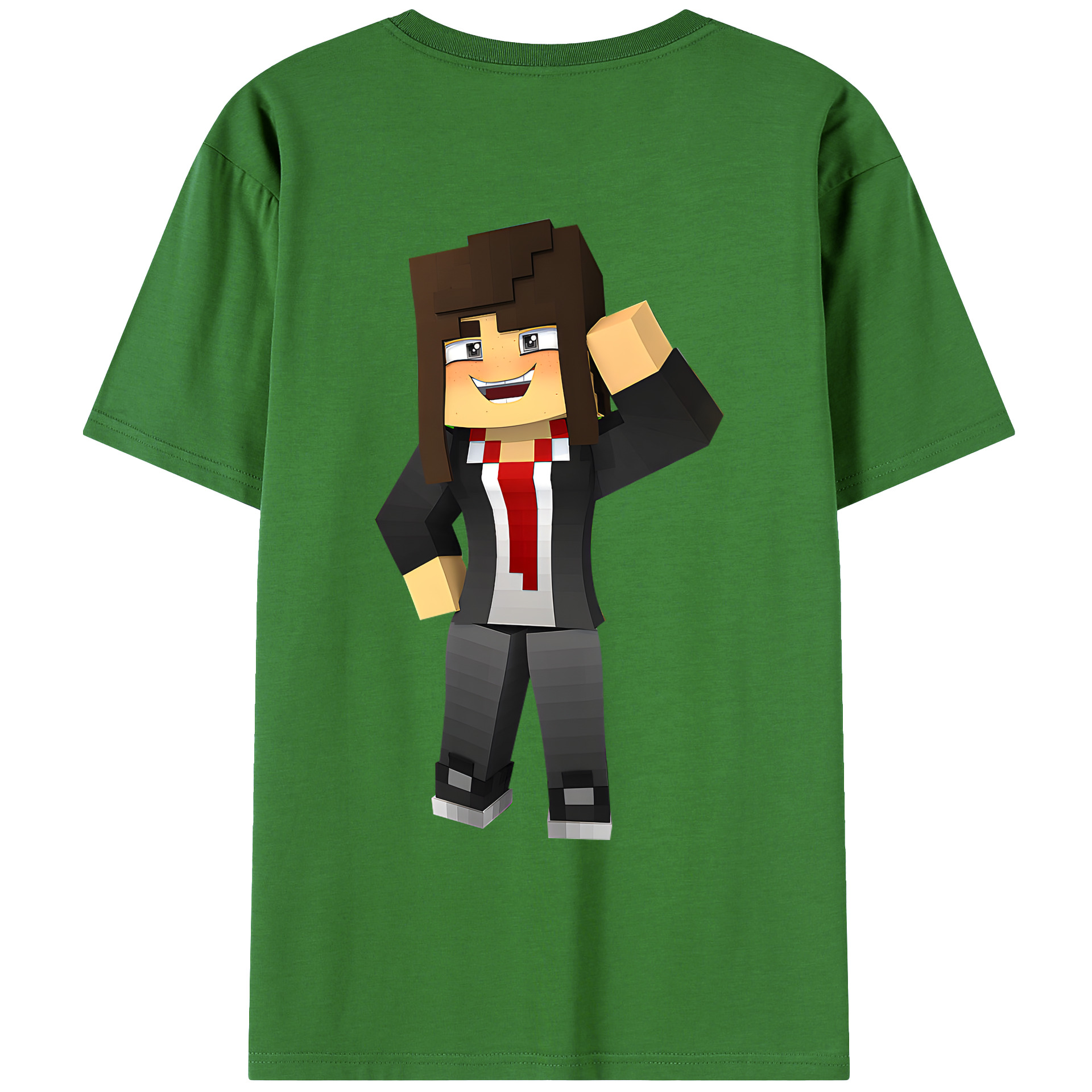 （画像用） マインクラフト ブロックの世界 Minecraft MC Block world レディース半袖Tシャツ(バックプリント)